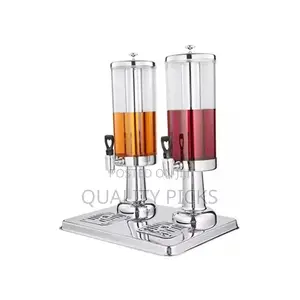3L Twin Jar Juice Beverage Dispenser With Tap and Ice Tube