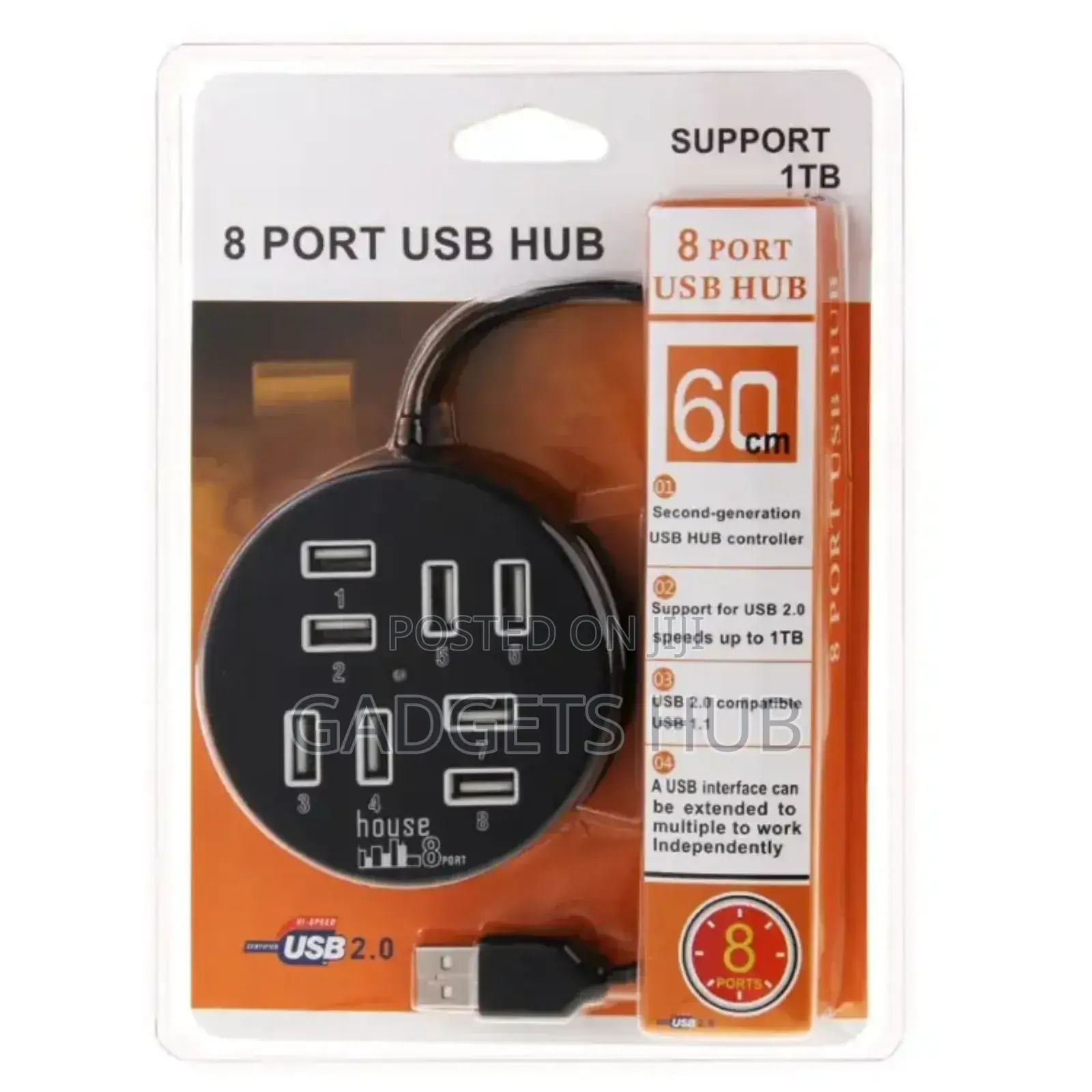 2.0 Circular 8-Port Usb HUB Computer, Laptop
Supports 1TB