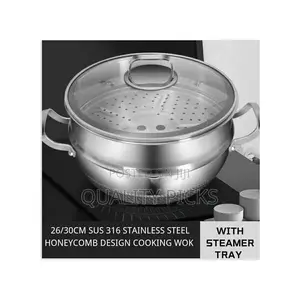 34cm Non-Stick Steamer Induction Wok Cookware Saucepan Pot