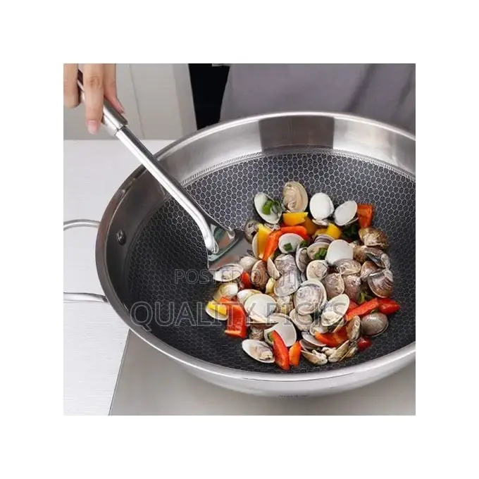 34cm Non-Stick Steamer Induction Wok Cookware Saucepan Pot