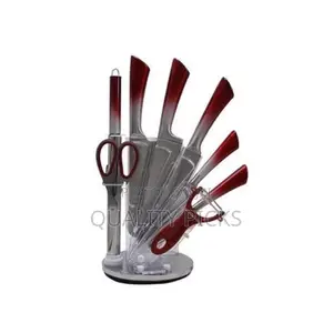 9 Piece Stainless Steel Rotating Stand Kitchen Knife Set