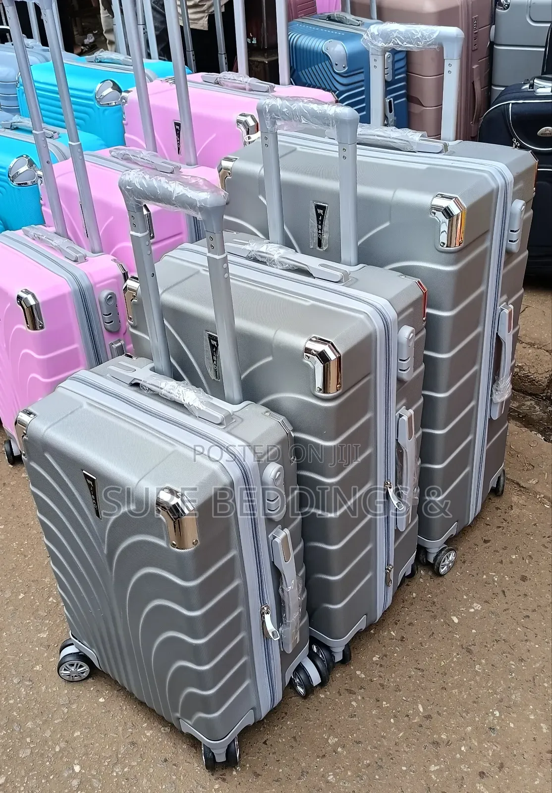 3pcs Trolley Plastic Suitcase