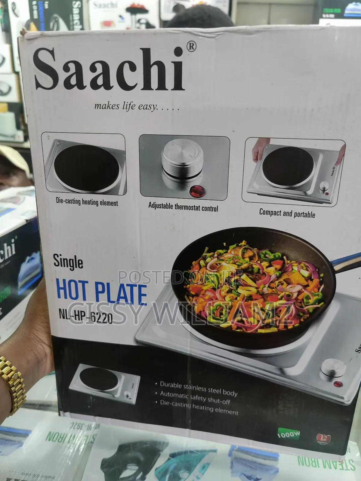 Saachi Single Hotplate - Stainless Steel Single Hotplate