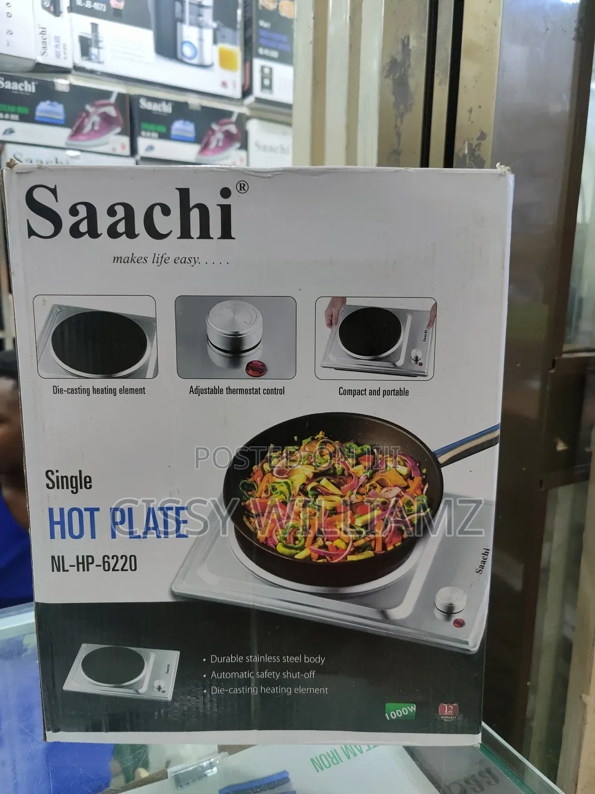 Single Hotplate Saachi/Stainless Steel Electric Hotplate