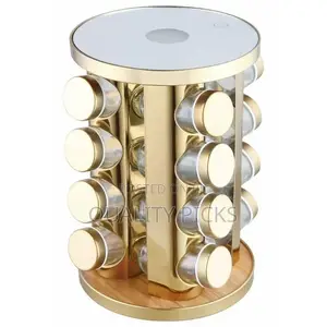 Countertop Glass Rotating Spice Rack 16 Spice Jars Organizer