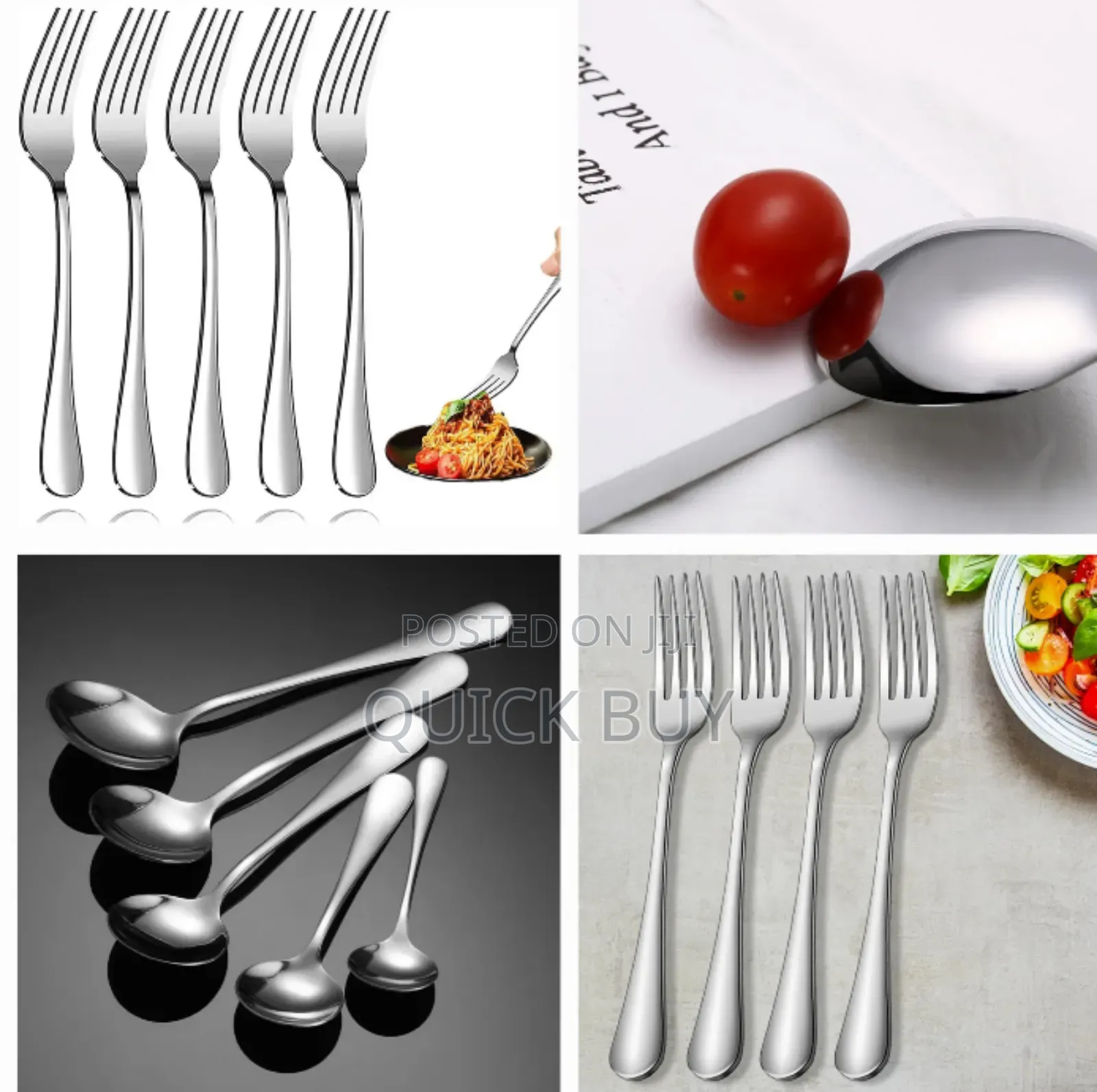 Elegant Silver Ware Set Stainless Cutlery Forks Spoons 12pcs