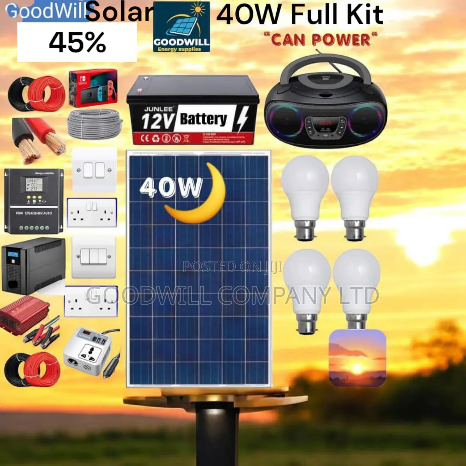 40w Solar Kit Sunset