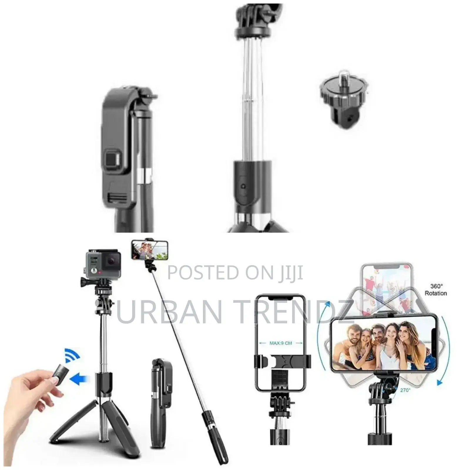 4 In1 Wireless Selfie Stick With Bluetooth Remote and Mobile