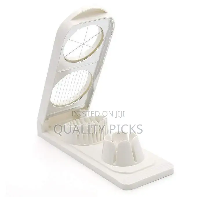 Plastic 2 in 1 Egg Cutter Stainless Steel Cutting Egg Slicer
