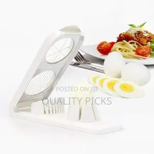 Plastic 2 in 1 Egg Cutter Stainless Steel Cutting Egg Slicer