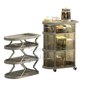 Multi-Tier Plastic Foldable Wheeled Baby Carts Storage Rack
