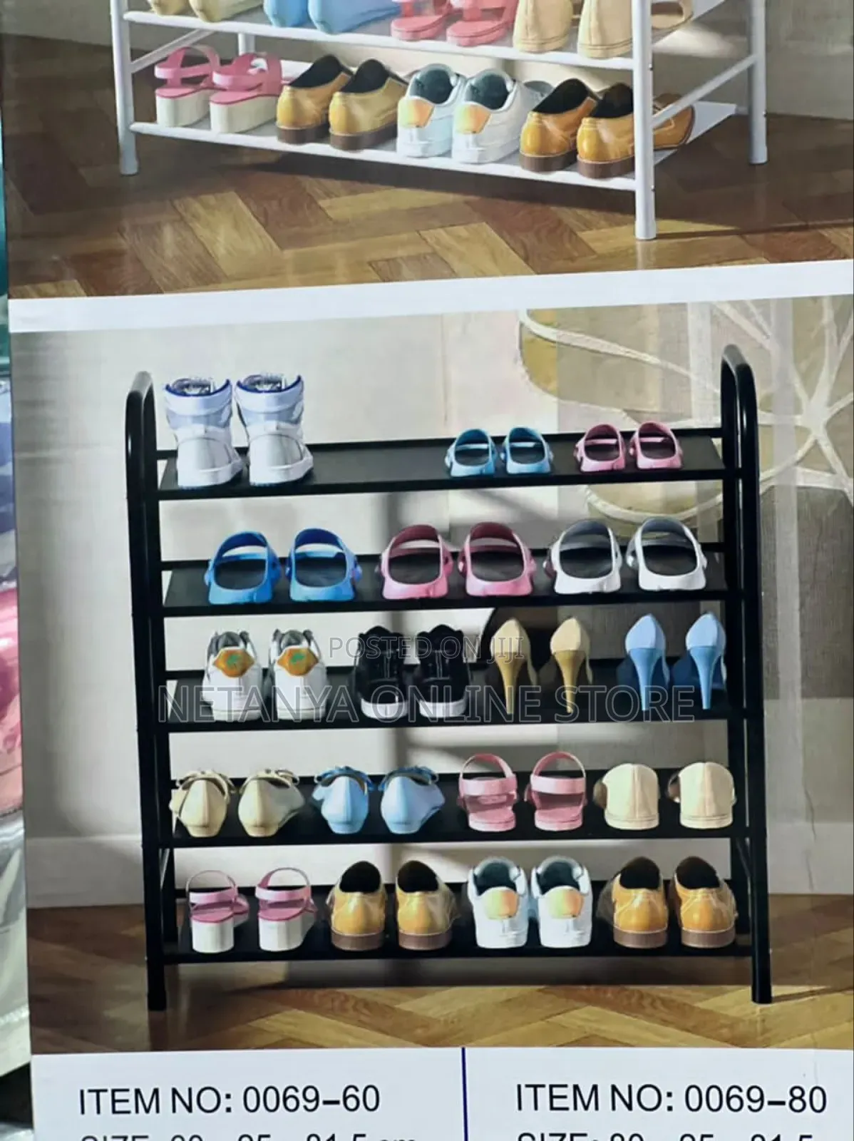 5 Tier Shoes Rack in Black and White
