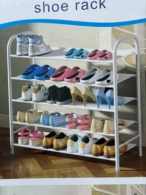 5 Tier Shoes Rack in Black and White