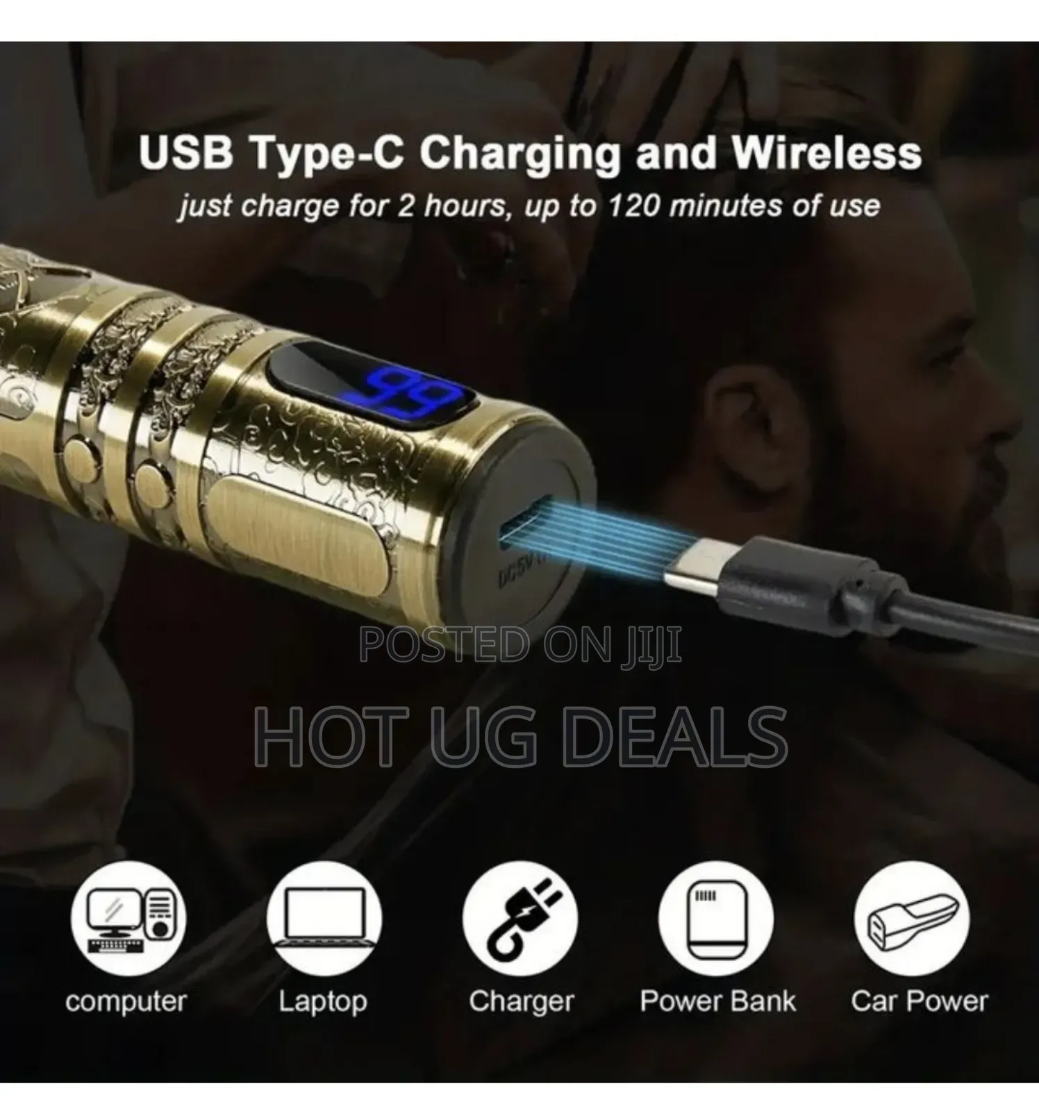 Rechargeable Electric Hair Trimmer Usb-Cordles Beard Trimmer