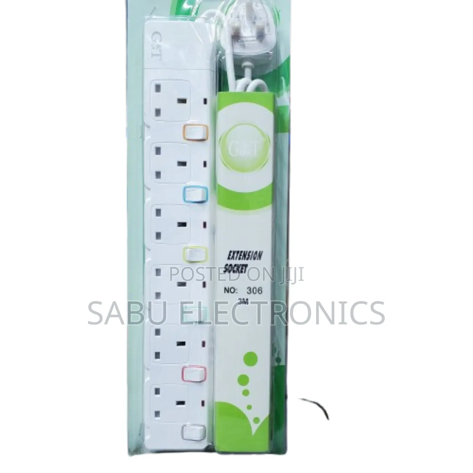 G T 6-Outlet Extension Cable- 6 Ways Extention Cable
