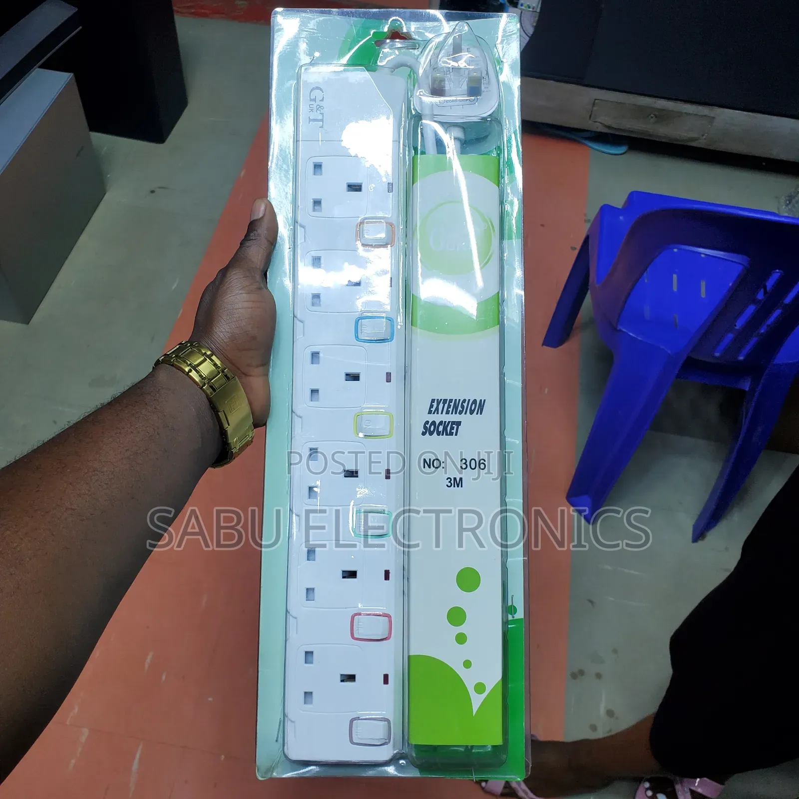 G T 6-Outlet Extension Cable- 6 Ways Extention Cable