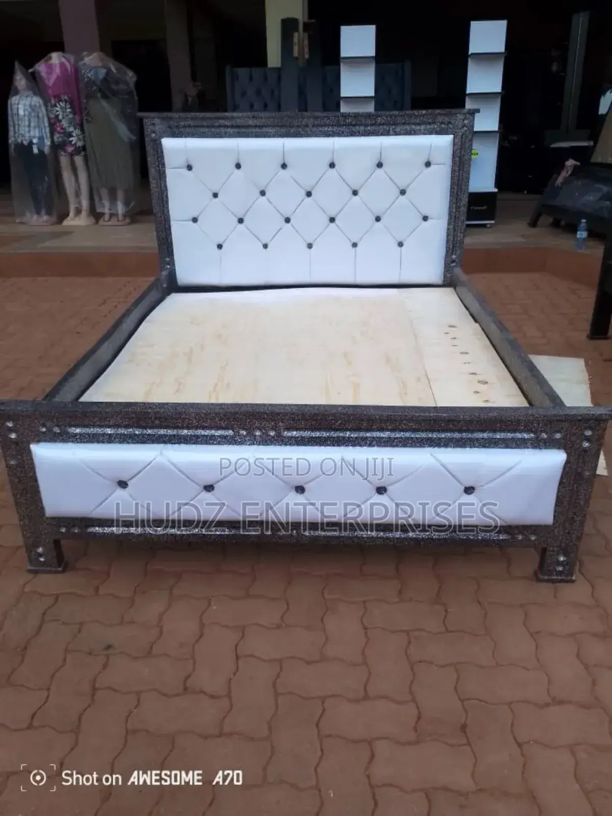 White Leather Bed