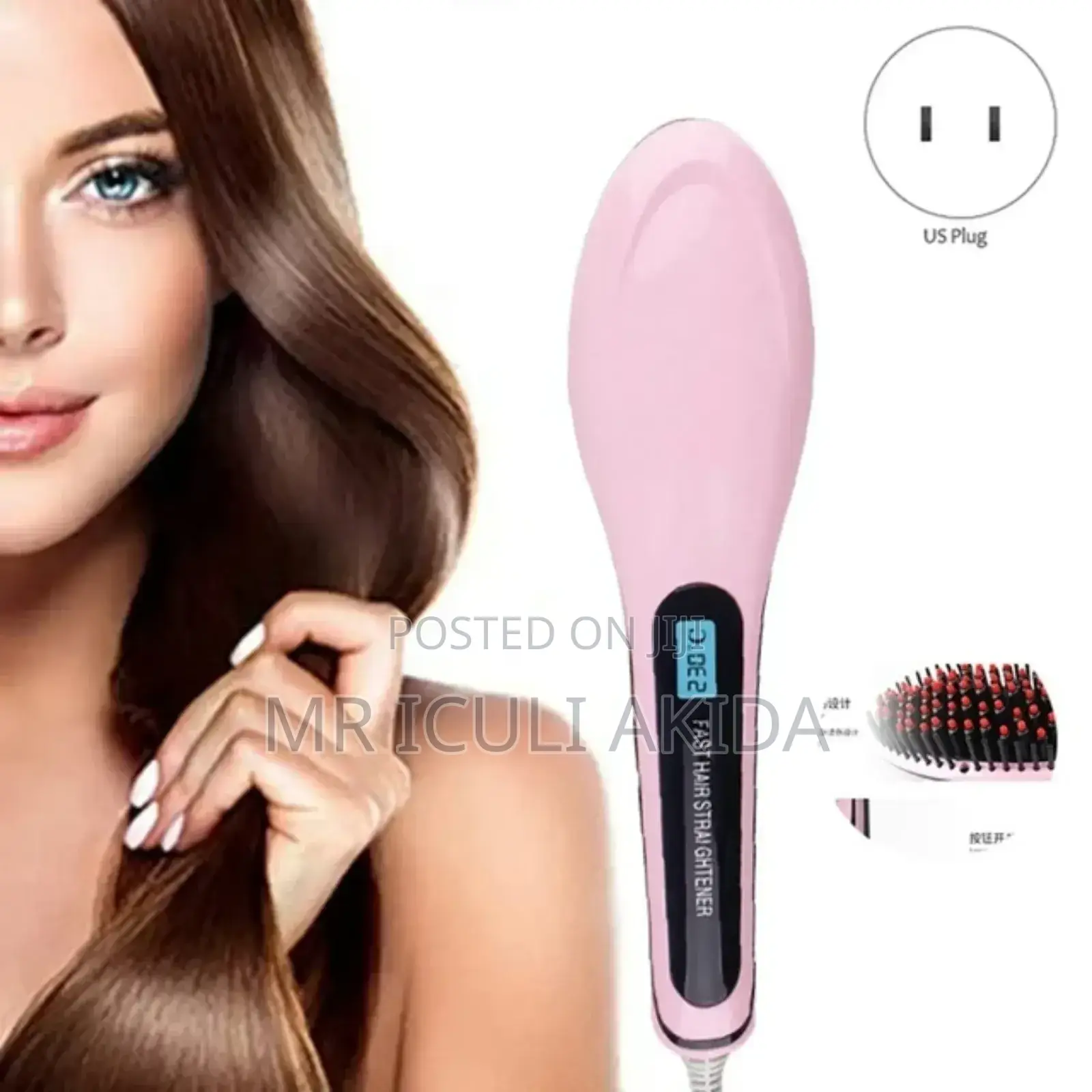 Hot Comb Air Straightener Brush Curler and Comb