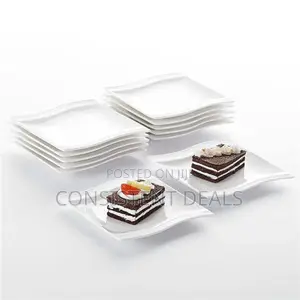 6pcs Porcelain Ceramic Square Serving Plate