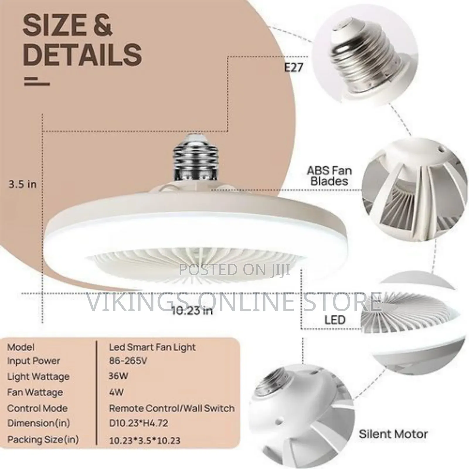 3 in 1 Led Ceiling Fan Lamp