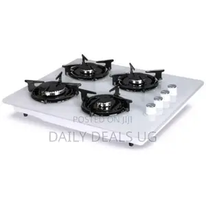Luxell 4 Burner Glass Gas Cooker Stove Table Top-, White