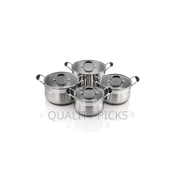 12 Pieces Stainless Steel Saucepans Cookware Pots Pans