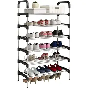 6 Layer Stainless Steel Stackable Shoes Rack Organizer Stand