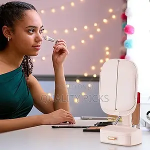 Foldable Vanity Mirror, 3 Color Lighting Makeup Mirror