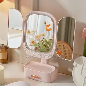 Foldable Vanity Mirror, 3 Color Lighting Makeup Mirror