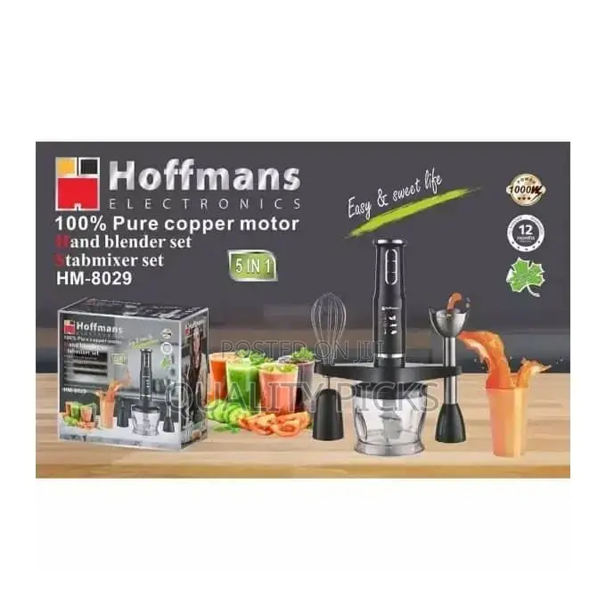 Hoffmans 5 in 1 Stainless Small Stick Blender and Mixer