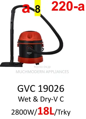 Geepas Vacuum Cleaner GVC 19026
Wet Dry
2800w/18l