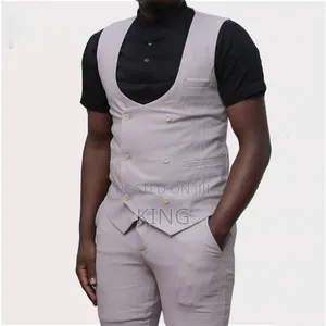 Off-white Light Regular Fit Check Suit Waistcoat