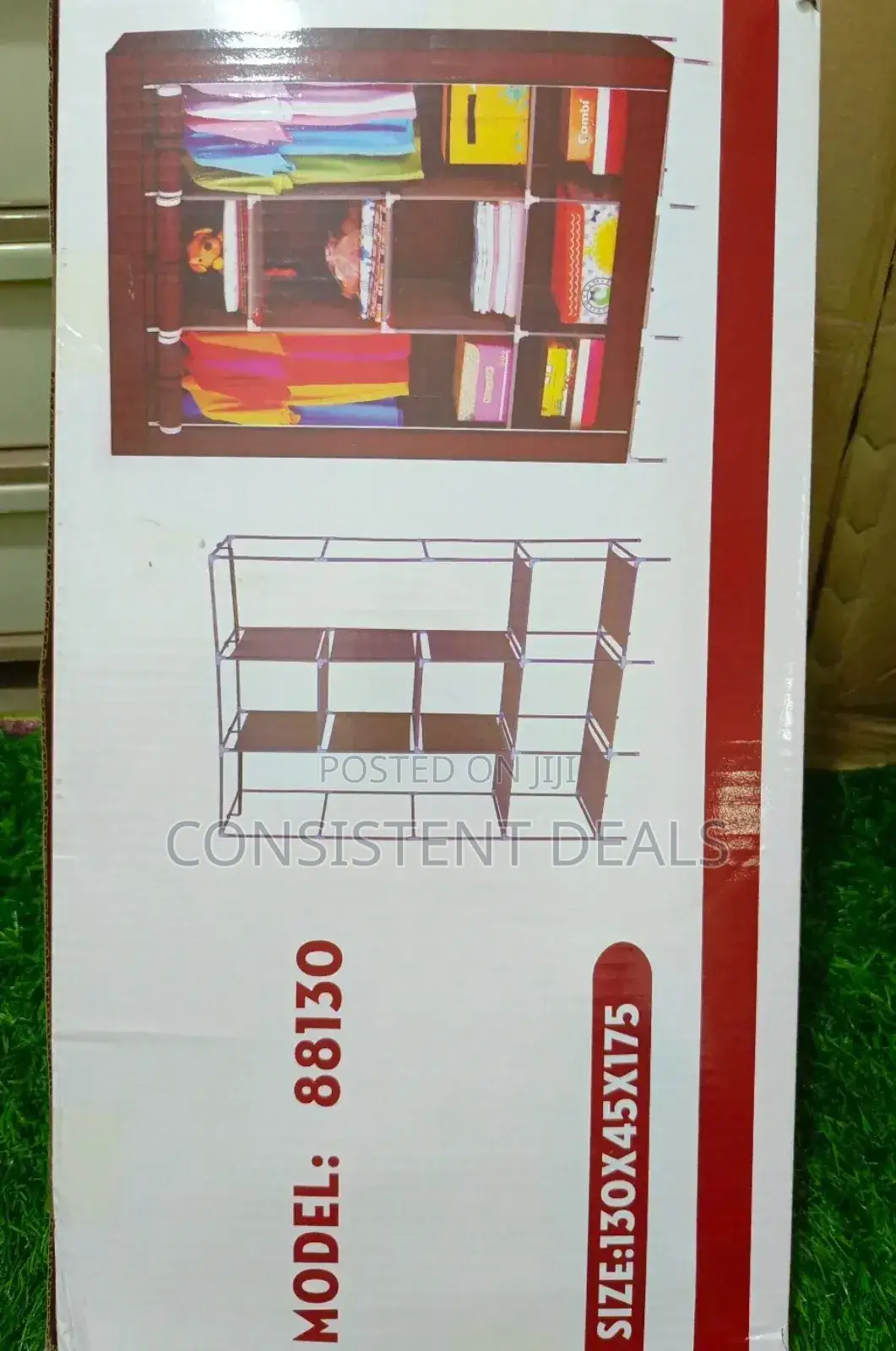 Metallic Frame Wardrobe (3 Collum)