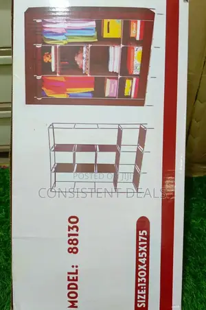 Metallic Frame Wardrobe (3 Collum)