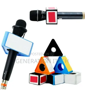 Portable Microphone Logo Flag Station