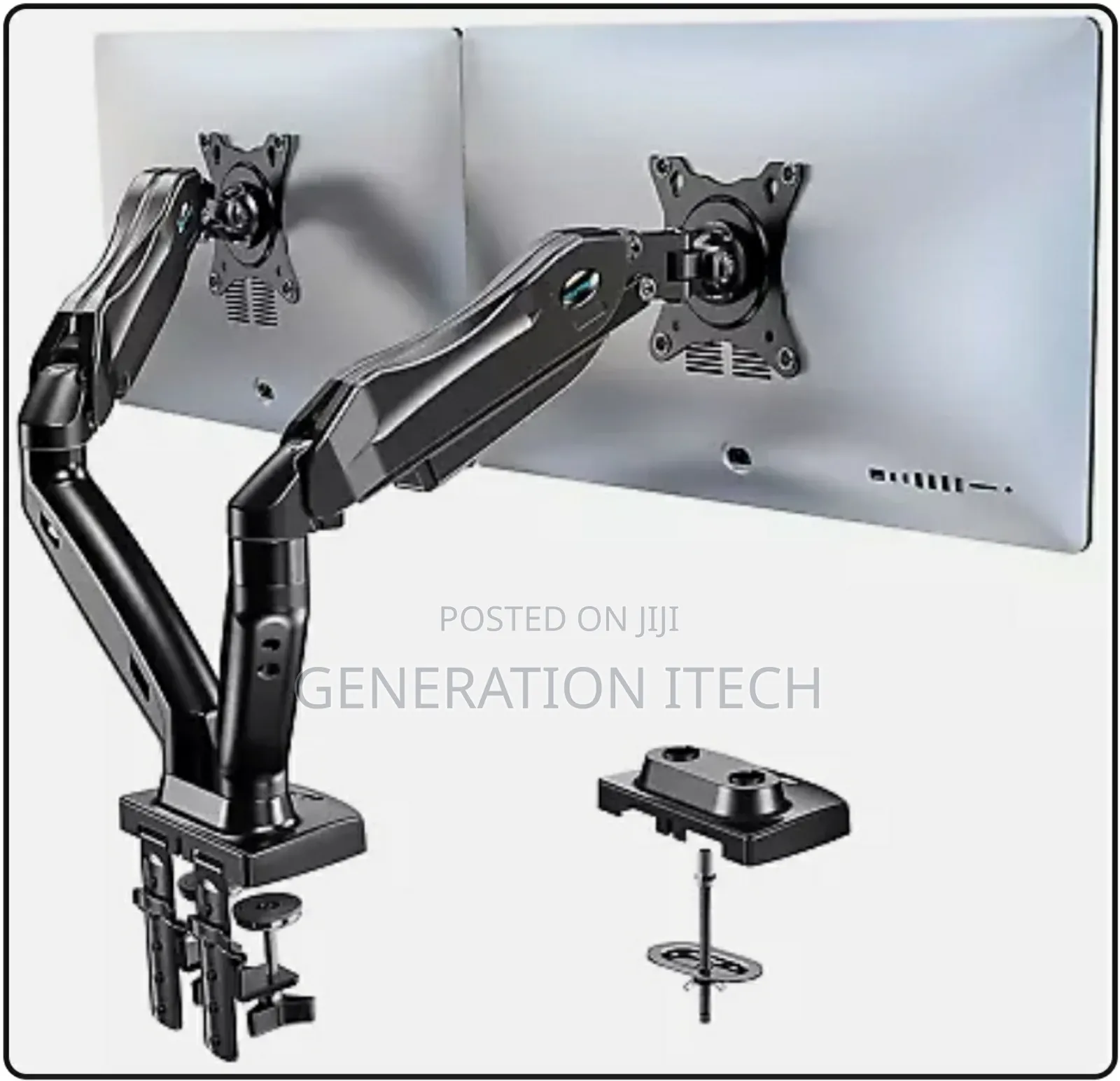 Double Arm Monitor Table Stand - Fully Adjustable