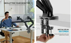 Double Arm Monitor Table Stand - Fully Adjustable
