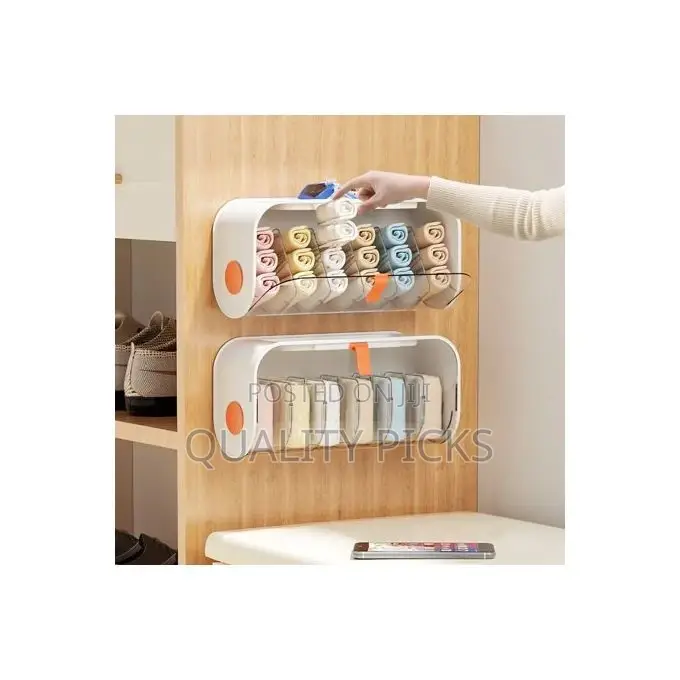 Wall Mounted Sock Underwear Storage Box Transparent