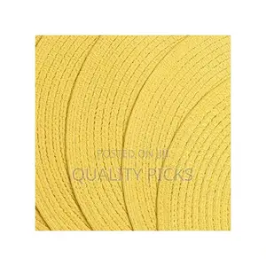 6 Round Decorative Placemats Table Mats- Light Yellow