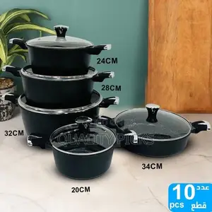 10-Piece Ceramic Nonstick Aluminum Cookware Pot Set