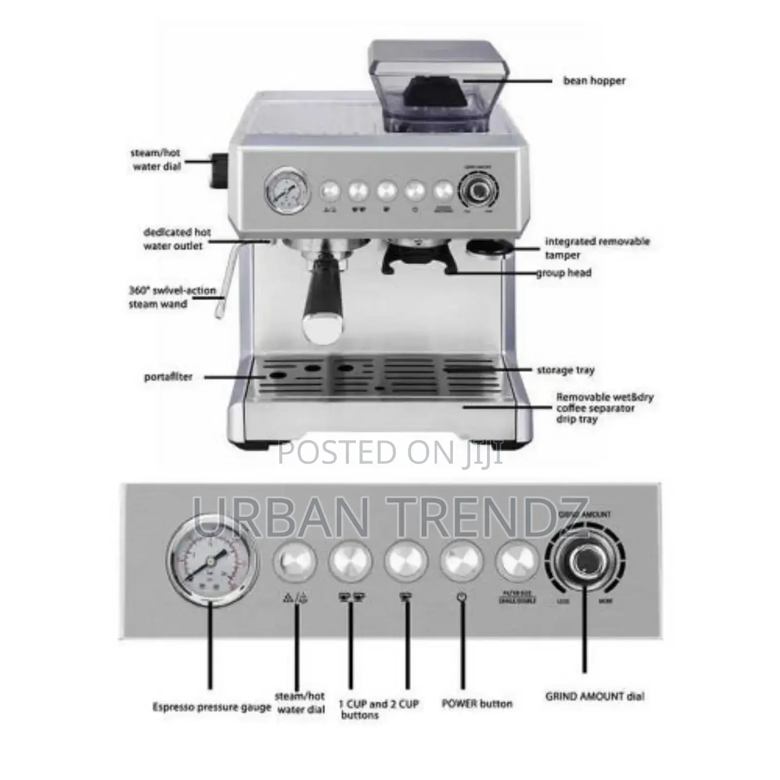 Maier Pump Steam Coffee, Espresso Cappuccino Maker Machine