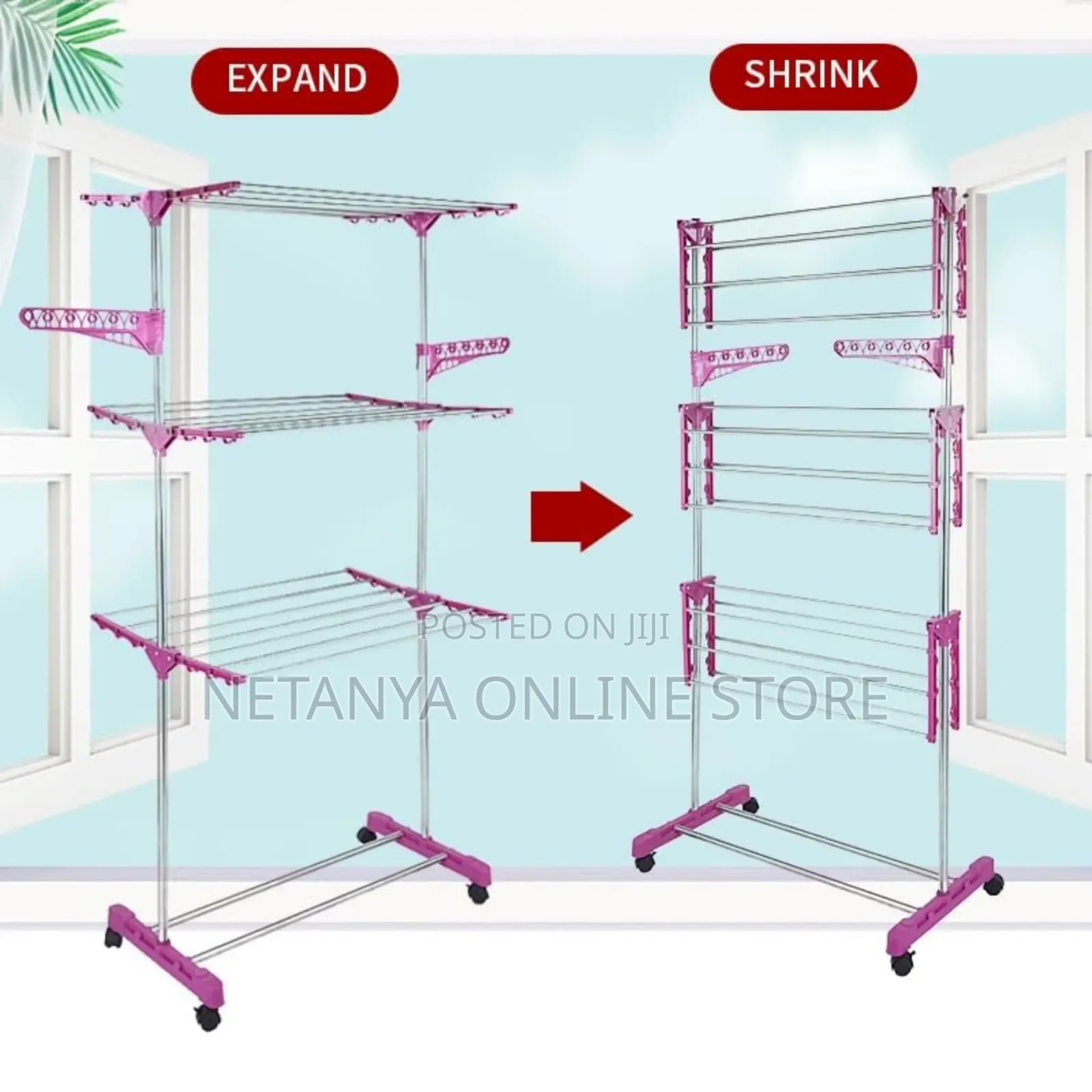 Standing Clothes Drying Rack With Wheels