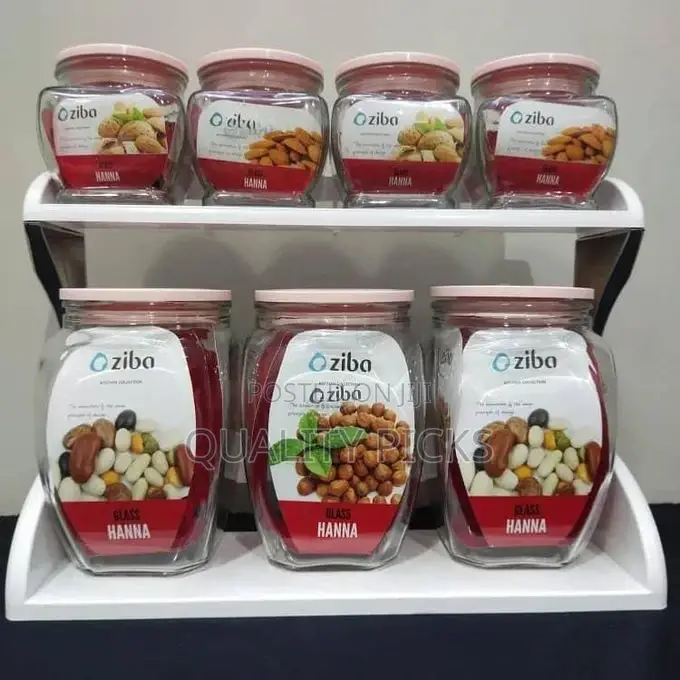 Oziba 7 PCS Glass Airtight Spice Jars Set Sugar Tea Coffee