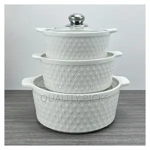 Round Ceramic Casserole Pot Tableware