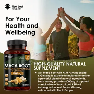 Maca Root With KSM Ashwagandha, Ginseng Black Pepper 180