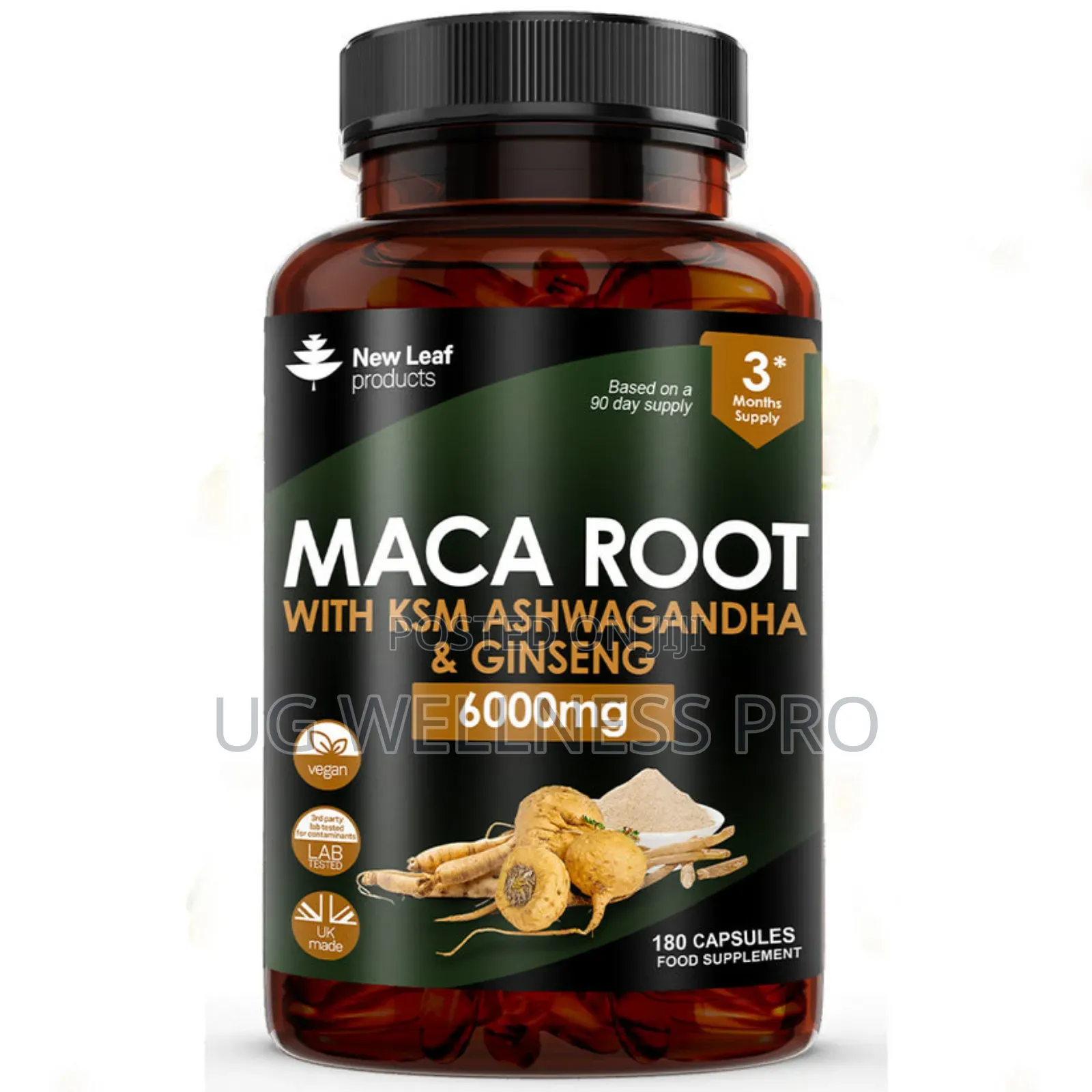 Maca Root With KSM Ashwagandha, Ginseng Black Pepper 180