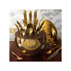 24 PCS Mood Cutlery (Forks,Spoons Knieves) With Egg Stand