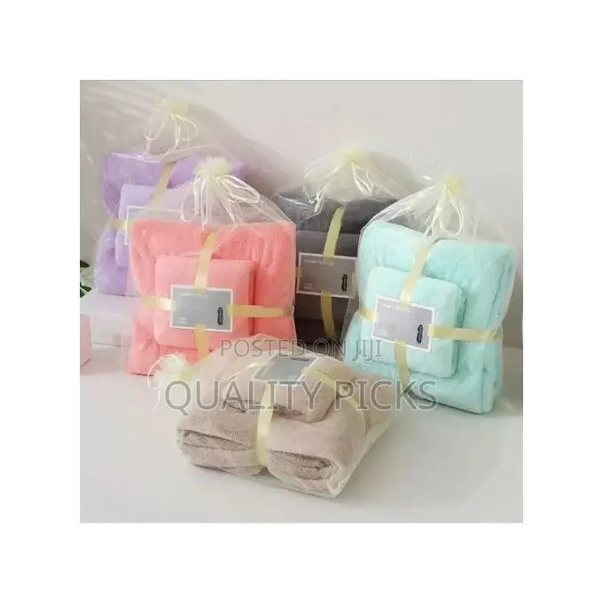 2 Piece Microfiber Hair Swimming Face Bathroom Towels