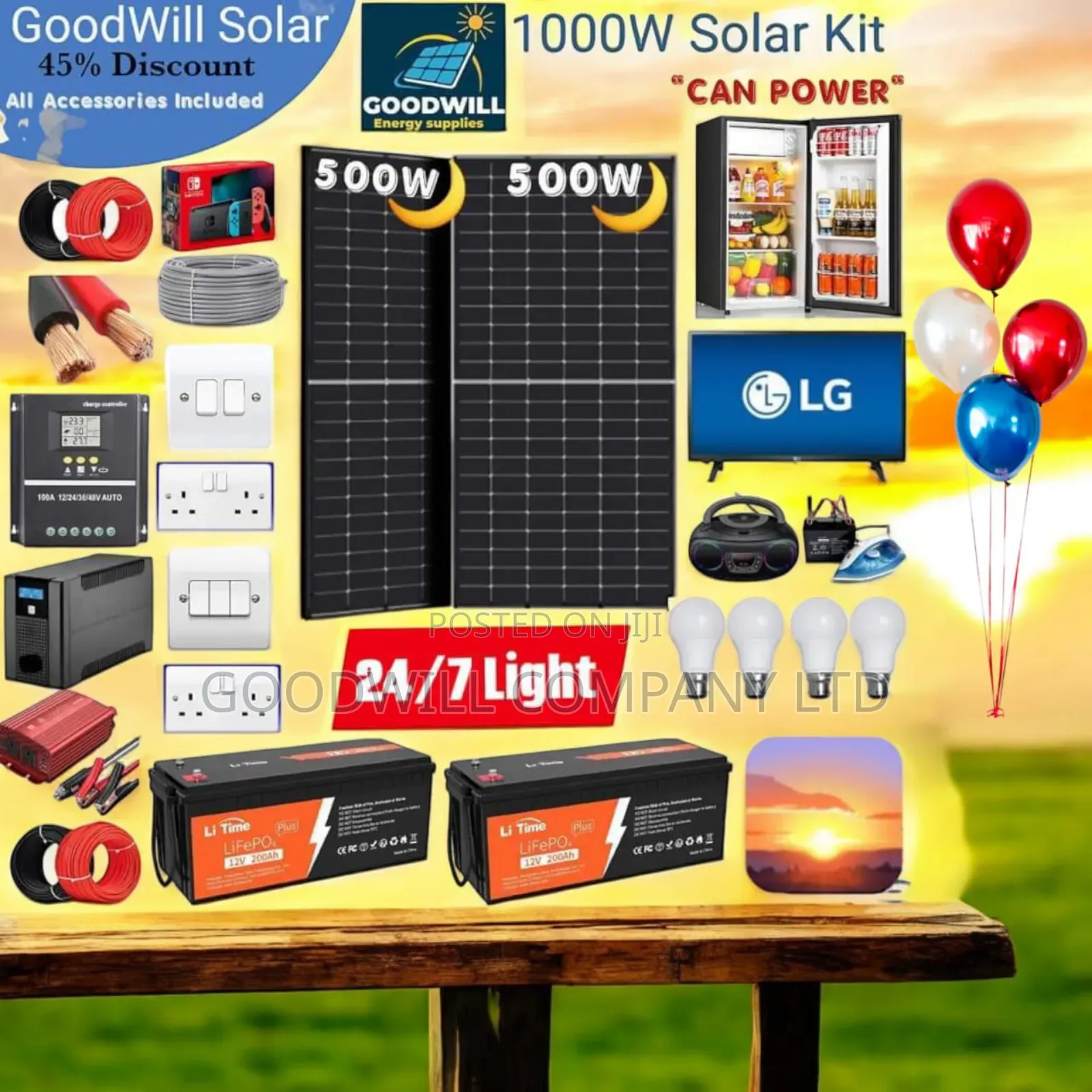 1000w Solar Kit / 1kw Solar Kit Sunset