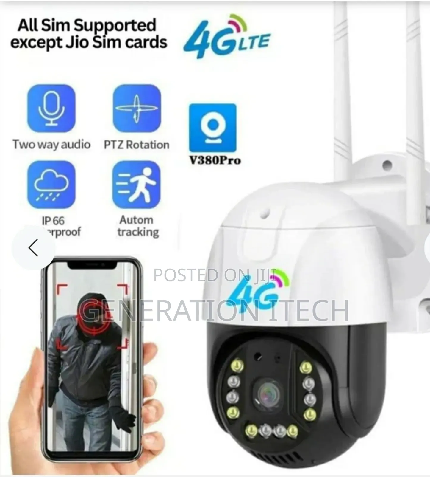 Smart 4g Simcard Camera With Night Vision, Waterproof- 5MP